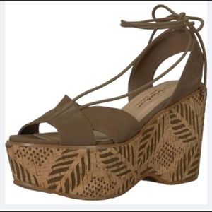Sbicca Cork Lace-up Sandals